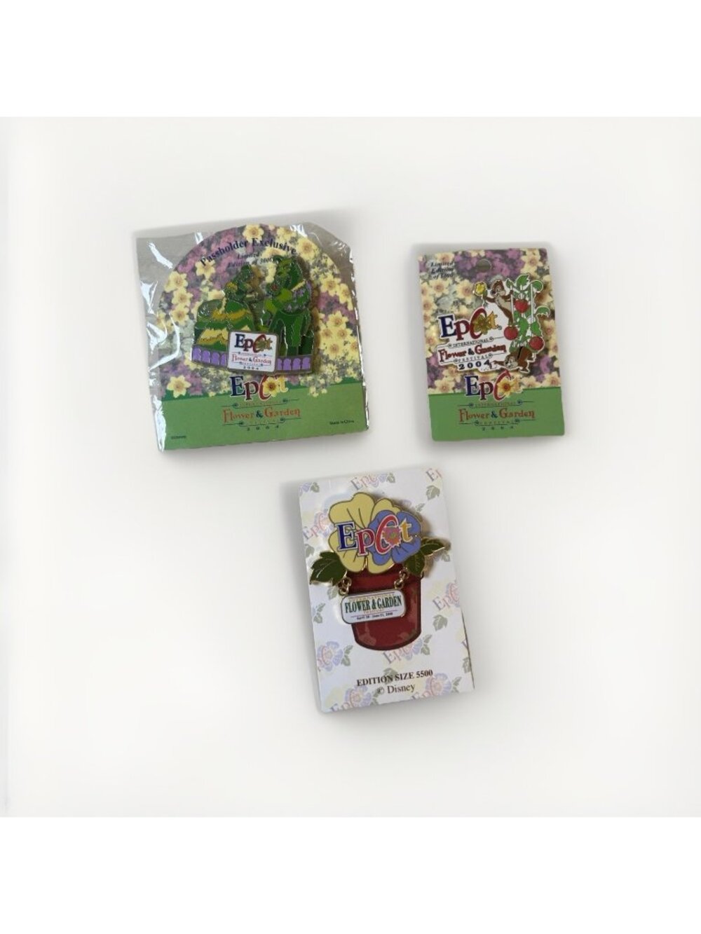 Disney Pins epcot flower and garden festival Beauty Beast Chip Dale Lot Of 3 New